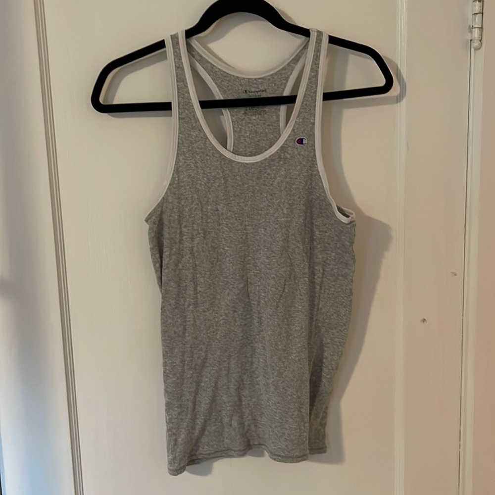 Grey Champion logo workout tank